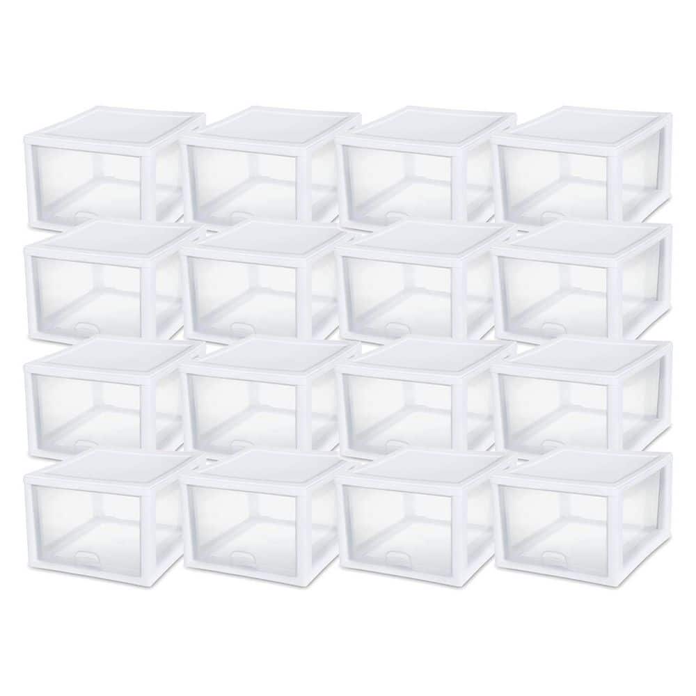 Stackable Clear Plastic Organizer Drawers 4.5-inches Tall Organize