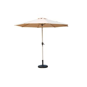 9 ft. Octagon Aluminum Outdoor Market Umbrella in Beige for Garden, Deck, Poolside