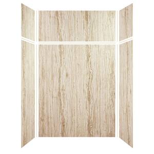 Expressions 36 in. x 60 in. x 96 in. 4-Piece Easy Up Adhesive Alcove Shower Wall Surround in Sorento