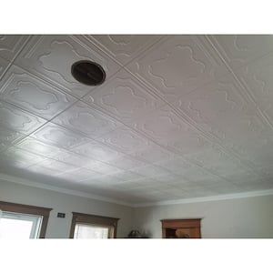 Coronado 1.6 ft. x 1.6 ft. Glue Up Foam Ceiling Tile in Plain White (21.6 sq. ft./case)