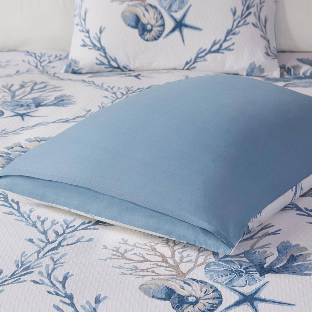 Blue and White Cotton Nautical 7-Piece Duvet Cover Set