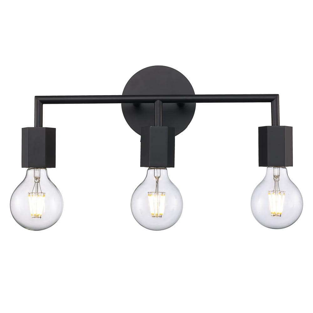 black 3 bulb vanity light