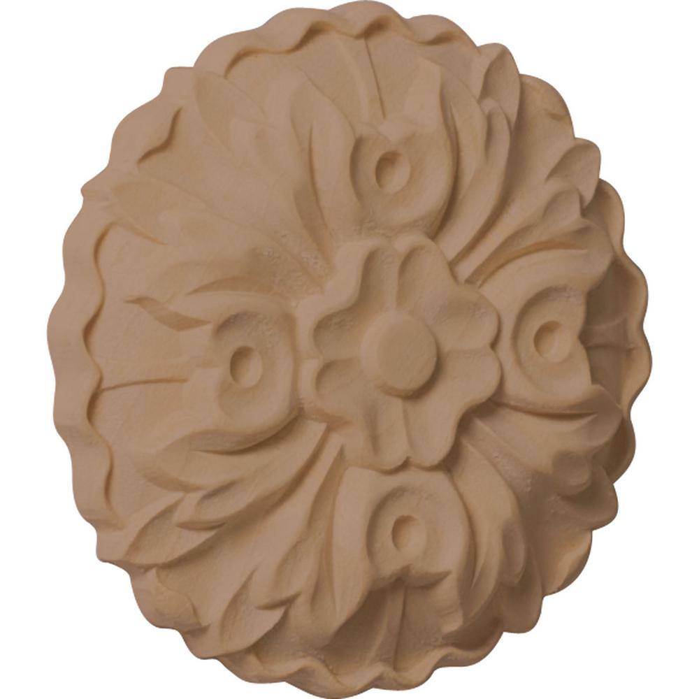 Kent Unfinished Alder Wood Round Rosette Applique