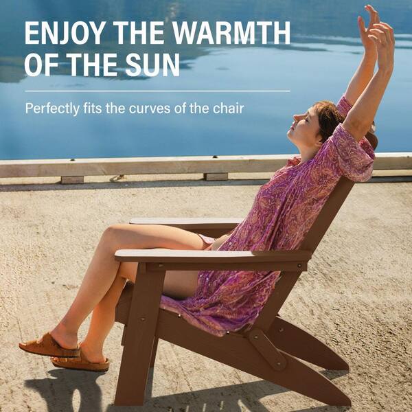 All-Weather HIPS Teak Folding Plastic Patio Adirondack Chair for Outdoor