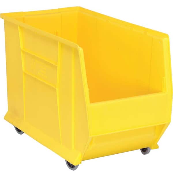 QUANTUM STORAGE SYSTEMS 30 in. Quantum Hulk Mobile 33 Gal. Storage Tote in Yellow (1-Pack)