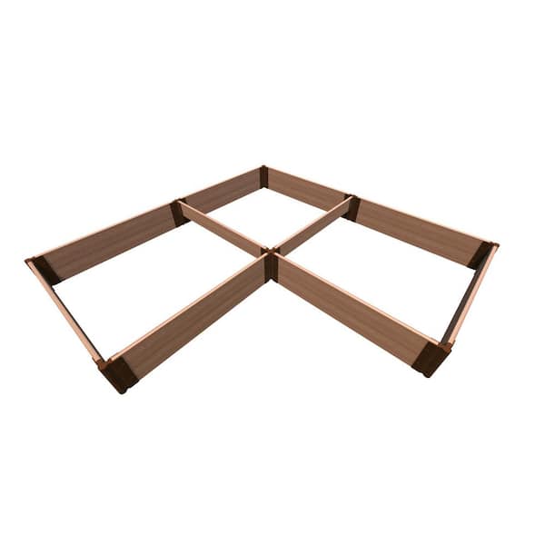 Frame It All 8 ft. x 8 ft. x 11 in. Tool-Free Classic Sienna Composite Arrowhead Straight Corner Raised Garden Bed 1 in. Profile