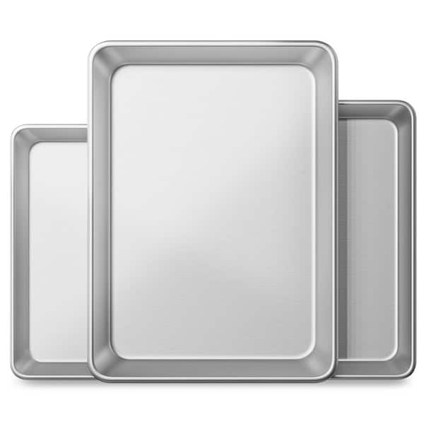Baking Pan Set of 3 (9x13,10. 5x15,13x18), Oven Safe to 500°F, Small, Medium and Large Aluminum Cookie Sheets Pan