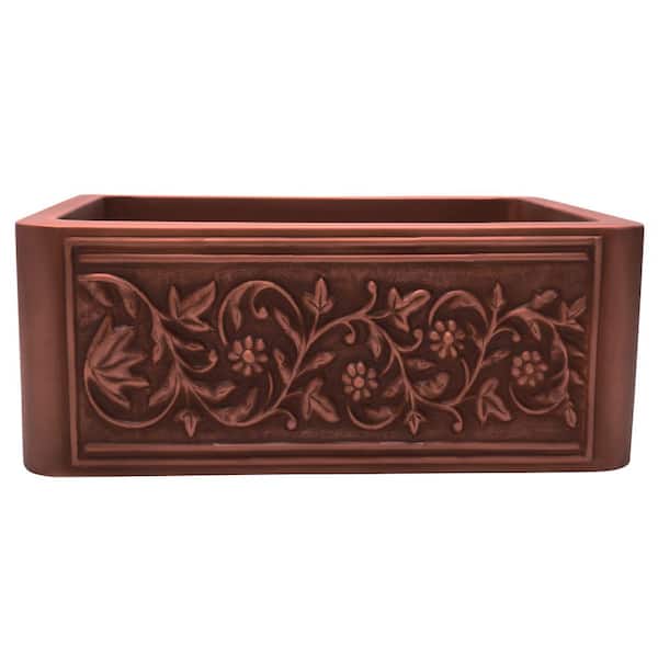 Barclay Products Cilantro Farmhouse Apron Front Copper 33 in. Single Bowl Kitchen Sink