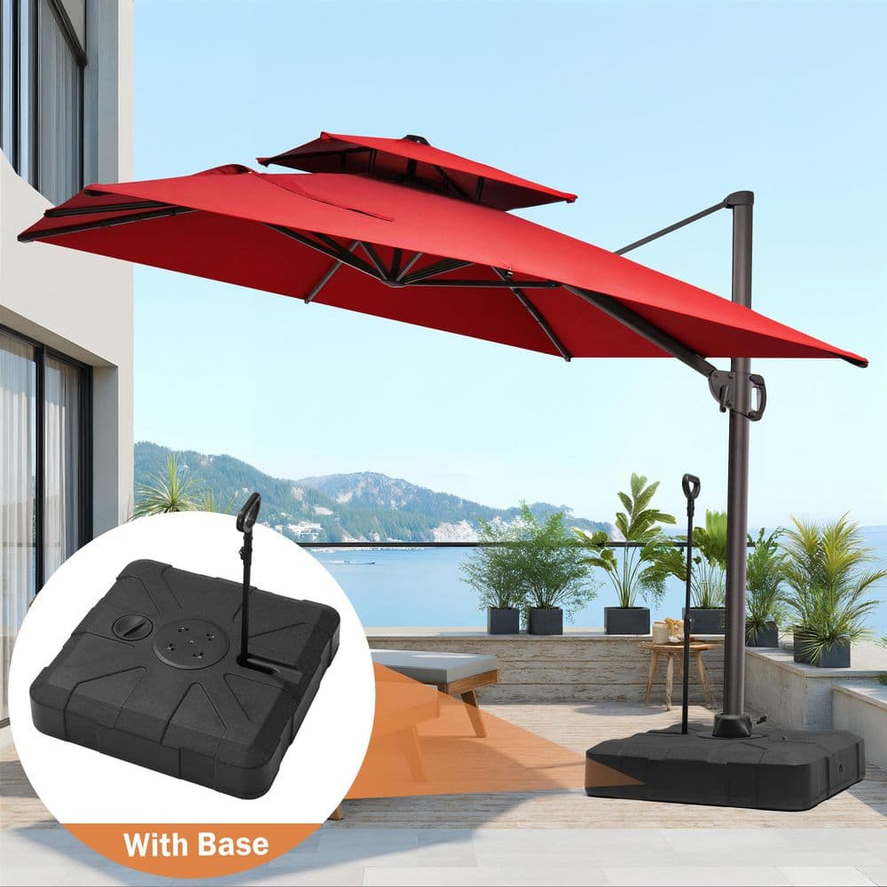 astella 11'rd tilting aluminum patio umbrella Astella 11 ft shade essentials market crank-open tilt patio umbrella in polyester lime Green