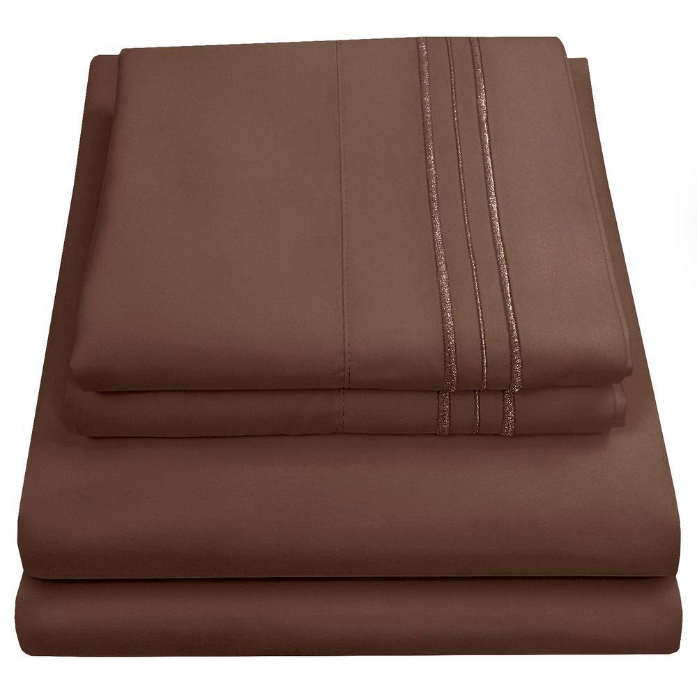Brown Queen Ultra Soft Microfiber 4-Piece Sheet Set