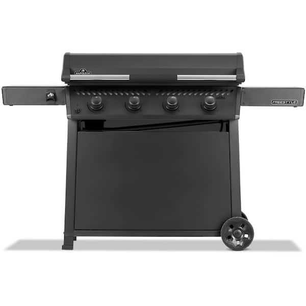 Freestyle 36 in. 4-Burner Propane Gas Grill Griddle in Matte Black with Rust-Resistant Stainless Steel Cooktop