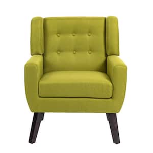 Green Linen Upholstery Arm Chair (Set of 1)
