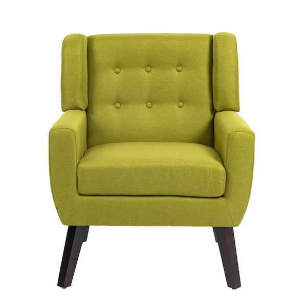 Uixe Green Linen Upholstery Arm Chair (Set of 1)
