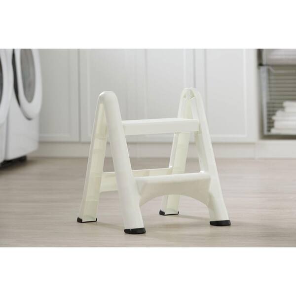 Rubbermaid EZ 2-Step Durable Folding Plastic Ladder Step Stool, 2