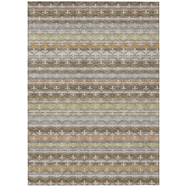 Chantille Machine Washable Indoor/Outdoor Abstract ACN2479 Chocolate 5 ft. x 7 ft. 6 in. Area Rug