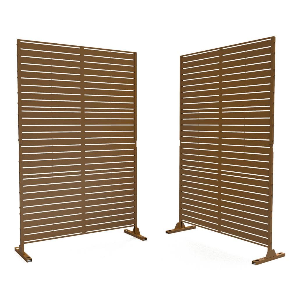 76 in. x 47 in. Privacy Metal Screen Garden Screen Panels in Brown (2-Pack) price history on PriceWatchPro