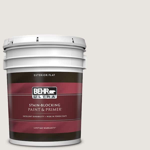 BEHR ULTRA 5 gal. #PR-W08 Ambience White Flat Exterior Paint & Primer