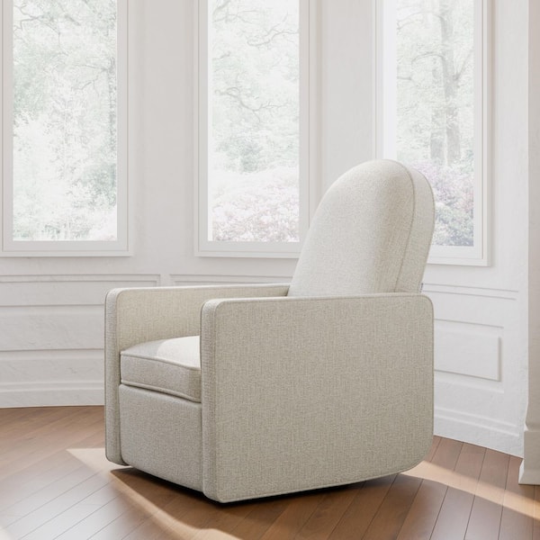 Olivia Dune Basketweave Nursery Power Recliner Swivel Glider