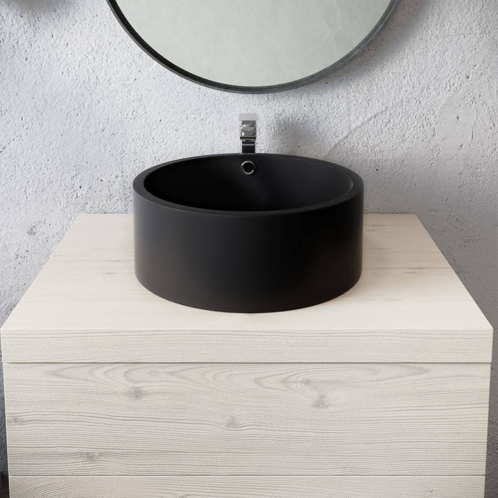 Monaco Round Ceramic Round Vessel Sink in Matte Black price history on PriceWatchPro