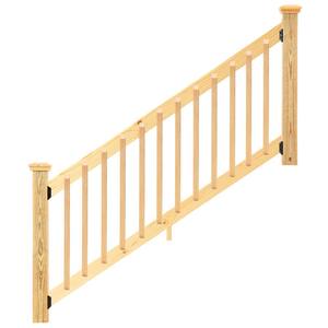 6 ft. Southern Yellow Pine Stair Rail Kit with B2E Balusters