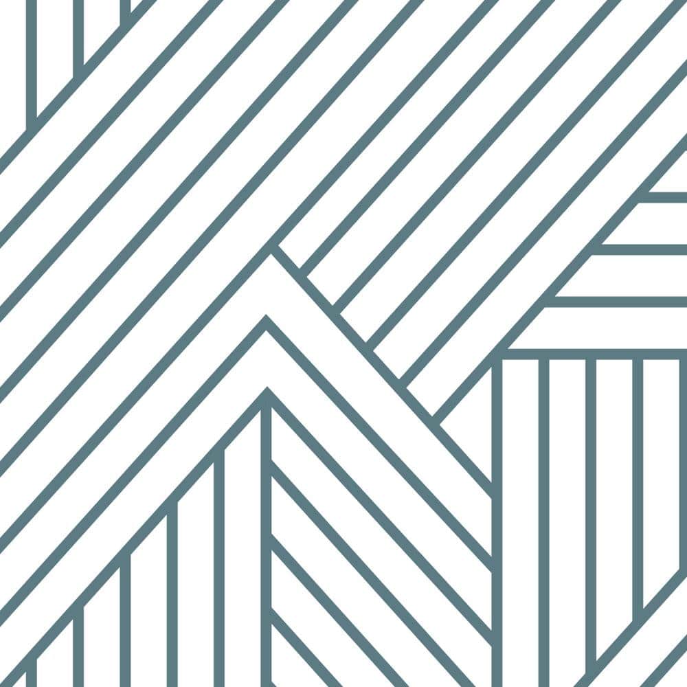 Interwoven Parquet Pattern Peacock Peel and Stick Vinyl Wallpaper