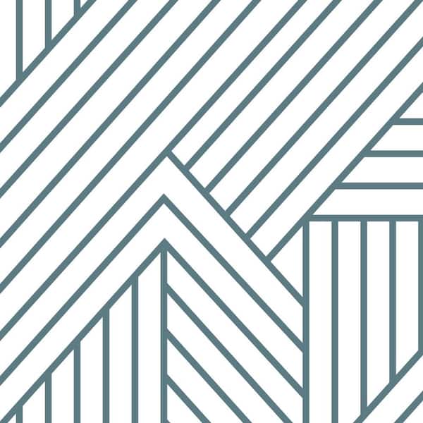 Unbranded Interwoven Parquet Pattern Peacock Peel and Stick Vinyl Wallpaper