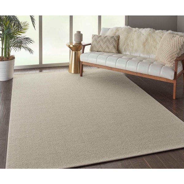 6 in. x 6 in. Loop Multi Level Carpet Sample - Sand Harbor - Color Desert/Ivory