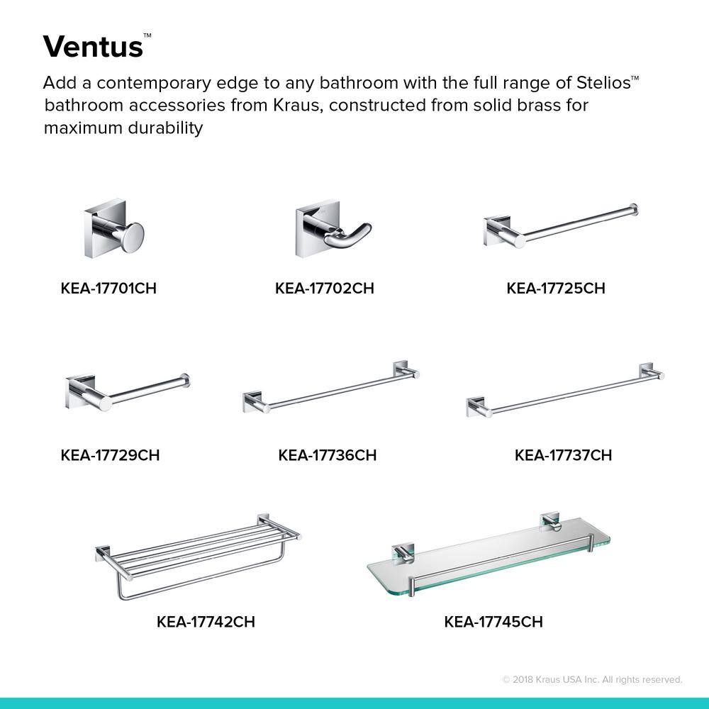 Ventus Chrome 10.5" Wall Mounted Towel Bar