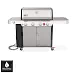 Genesis S-435 4-Burner Natural Gas Grill in Stainless Steel with Side Burner