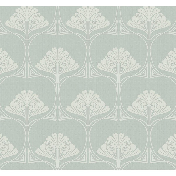 NextWall 40.5 sq. ft. Aloe Mist Deco Floral Vinyl Peel and Stick Wallpaper Roll