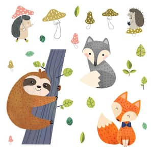 Green and Brown and Orange Forest Friends Giant Wall Decals
