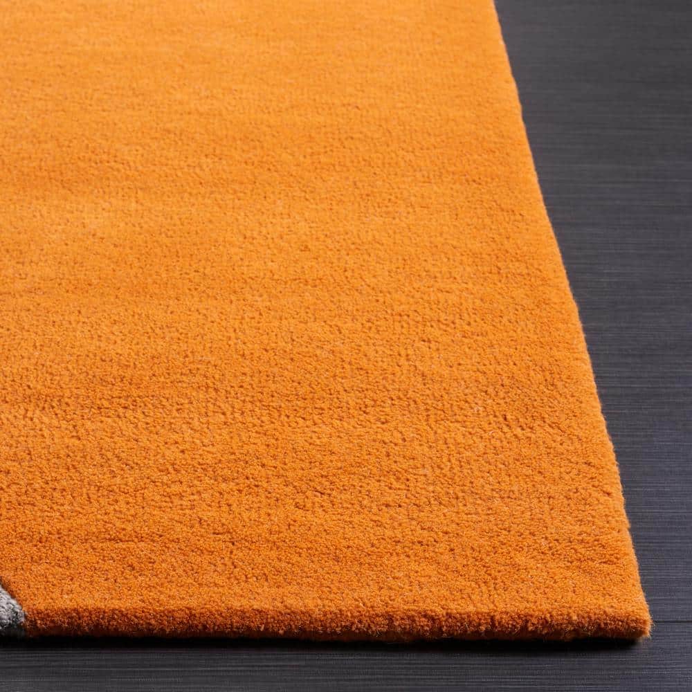 Hand-Tufted Rodeo Drive Grey and Rust Wool Area Rug