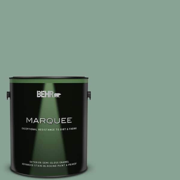 BEHR MARQUEE 1 gal. #T16-12 Modern Mint Semi-Gloss Enamel Exterior Paint & Primer