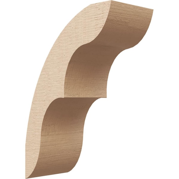 Ekena Millwork 5 in. x 14 in. x 10 in. Ozark Rough Cedar Woodgrain Timberthane Polyurethane Knee Brace, Primed