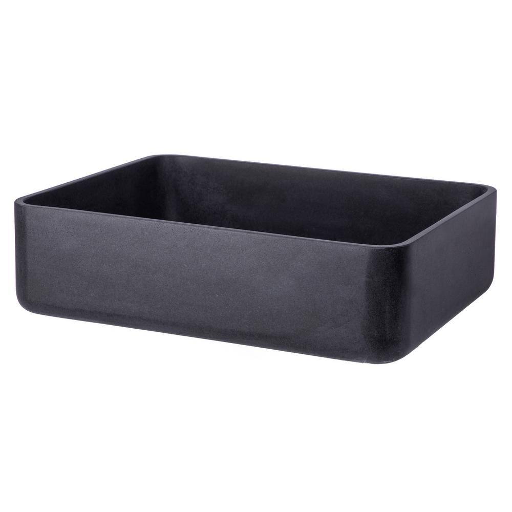 Eden 19'' Black Lava Stone Rectangular Vessel Sink
