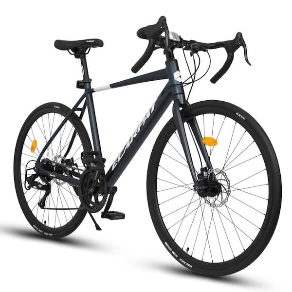 Huluwat 26 in. Black Adult Light Weight Aluminum Frame Racing Commuting Road Bike, Disc Brakes, 16-Speed, for Men and Women