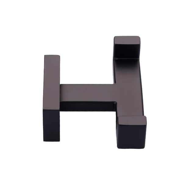 ALEASHA J-Hook Double Robe/Towel Hook in Matte Black