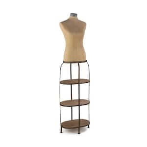 Burlap Female Mannequin with Adjustable Stand