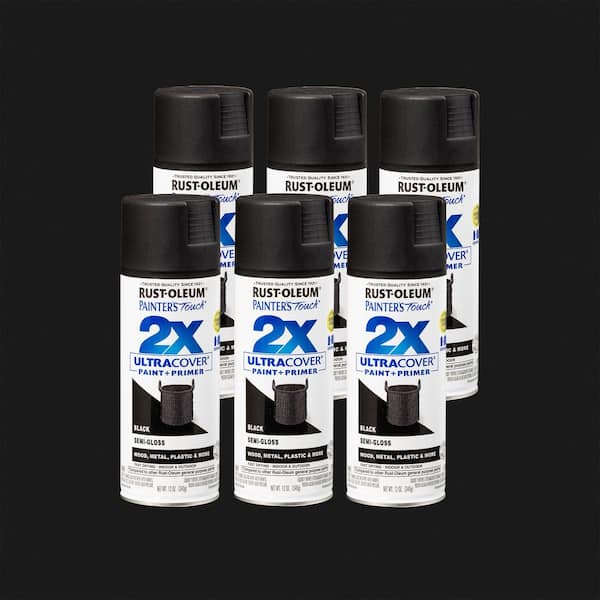 12 oz. Semi-Gloss Black General Purpose Spray Paint (6-Pack)