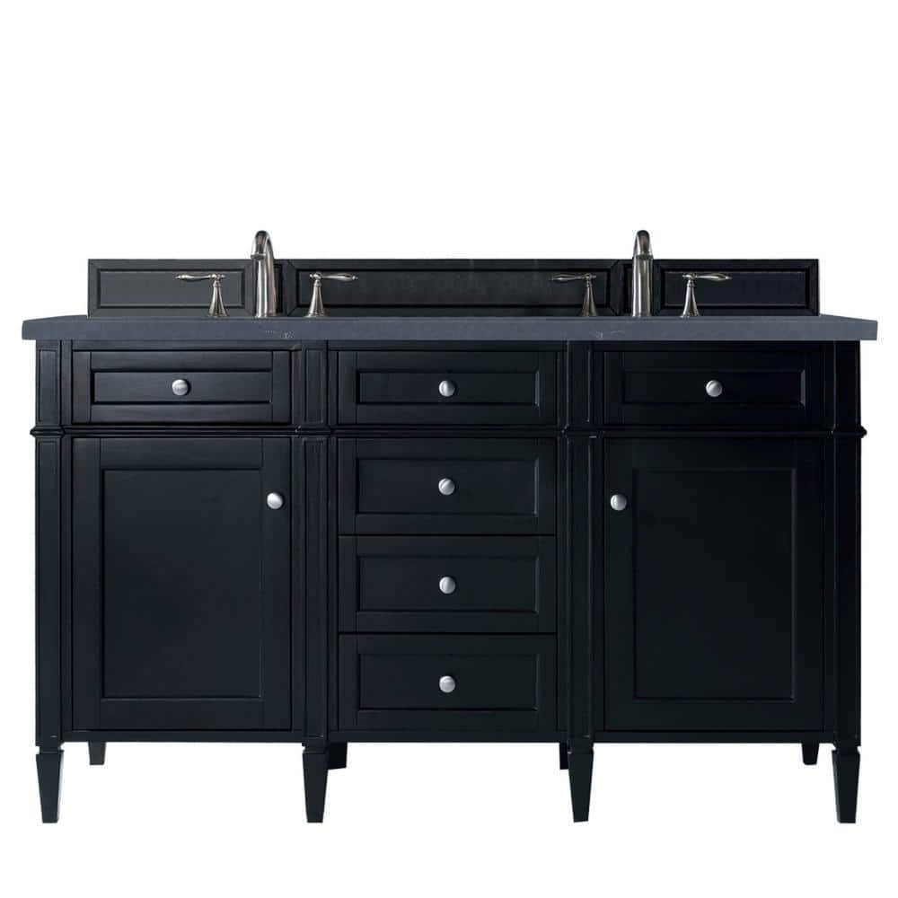 Brittany 60 in. W x 23.5 in.D x 34 in. H Double Bath Vanity in Black Onyx w