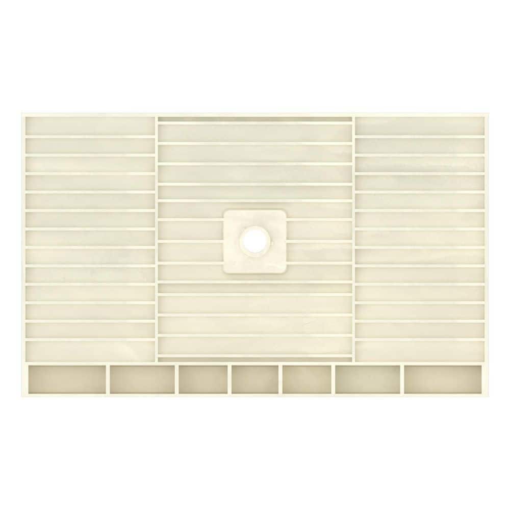 Brushed Nickel 48" x 32" Rectangle Shower Pan with Center Drain