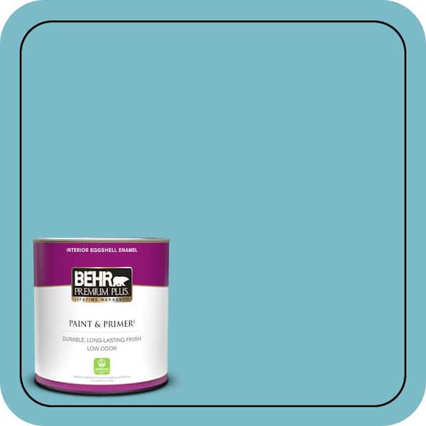 BEHR PREMIUM PLUS 1 qt. #M470-4 Azure Lake Eggshell Enamel Low Odor Interior Paint & Primer