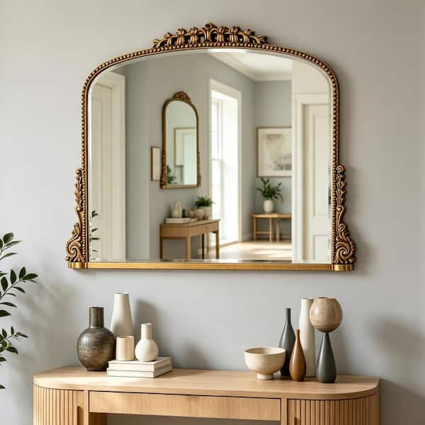 THKSHOUZ Vintage 35.4 W x 25.6 H x 1.8 D Resin Frame Arch Antiqued