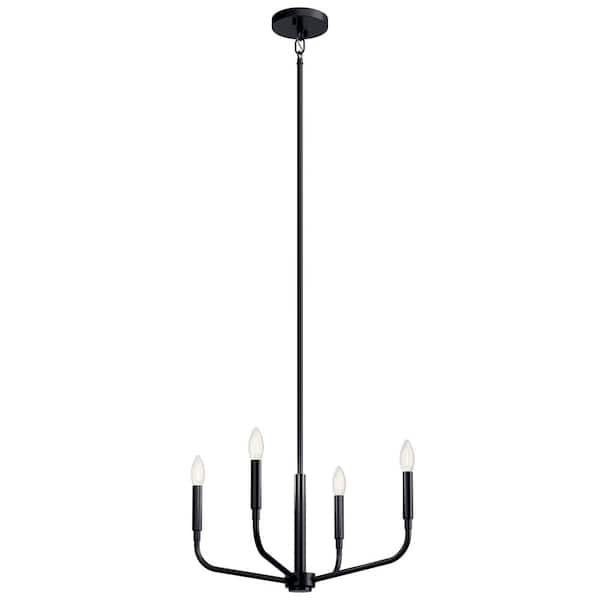 Kichler Madden 6-Light Black Modern/Contemporary Bare Bulb Chandelier