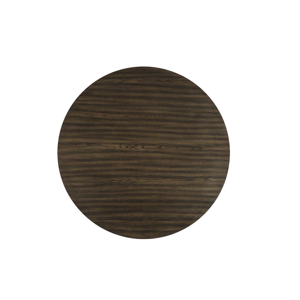 47" Round Brown Reclaimed Wood Dining Table