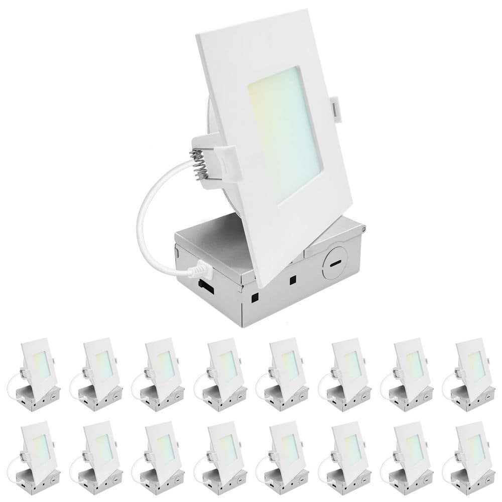 5 In. Integrated LED Square Recessed Light, Mini Panel Light, 5CCT, 1200LM, 13W, 100°, Dimmable, ETL Listed 16 Pack price history on PriceWatchPro