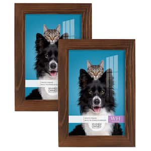 Woodgrain 5 in. x 7 in. Chestnut Picture Frame (Set of 2)