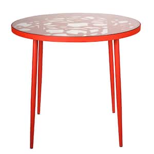 Devon Red Round Aluminum Outdoor Bistro Table