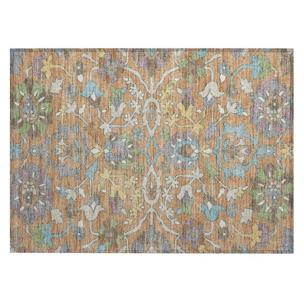 Chantille Machine Washable Indoor/Outdoor Abstract ACN2587 Copper 2 ft. x 3 ft. Accent Rug