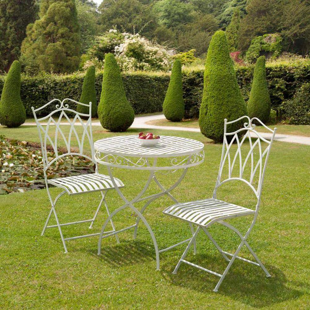 Gloucester White 3-Piece Metal Outdoor Bistro Set-GF05958USA - The Home ...